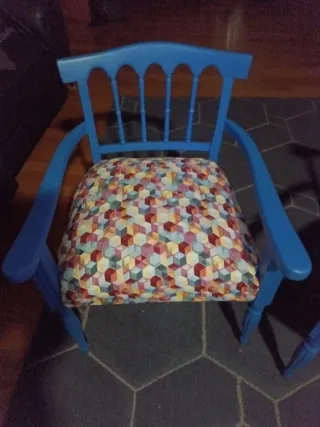 Coppia poltroncine legno restaurate