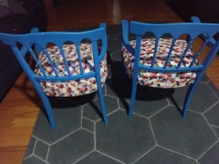 Coppia poltroncine legno restaurate