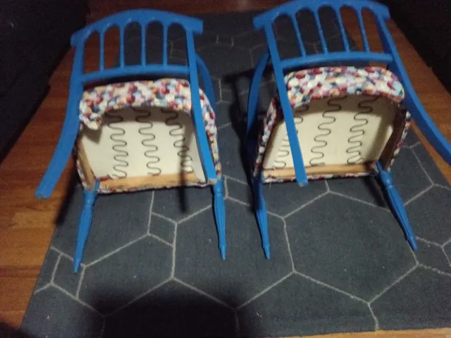 Coppia poltroncine legno restaurate