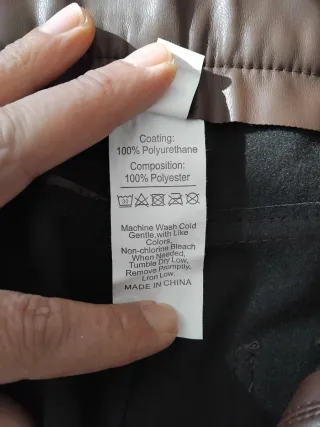 Pantaloni dritti in PU SHEIN marrone