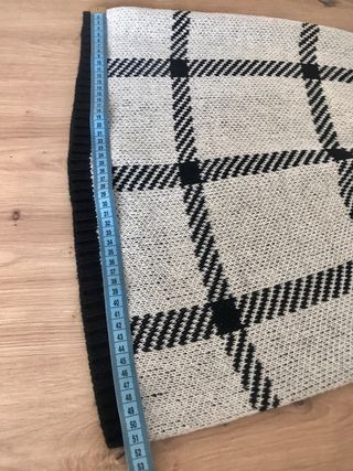 Minifalda punto cuadros blanco negro talla única