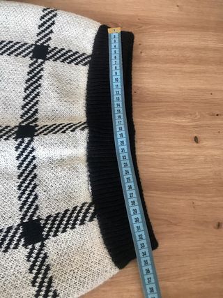Minifalda punto cuadros blanco negro talla única