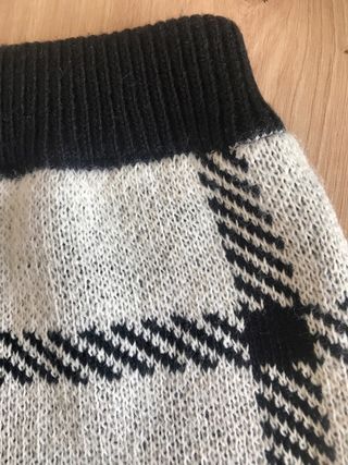 Minifalda punto cuadros blanco negro talla única