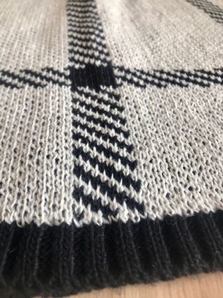 Minifalda punto cuadros blanco negro talla única