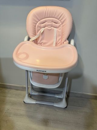 Trona de bebé rosa plegable