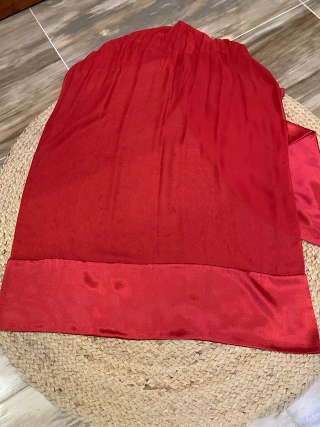 Chal estola rojo satén y gasa