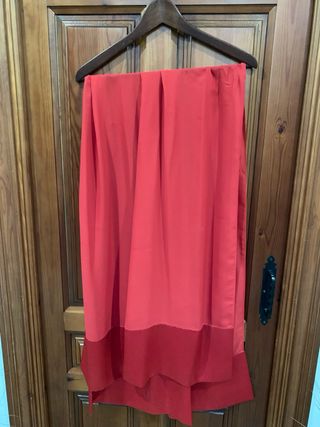 Chal estola rojo satén y gasa