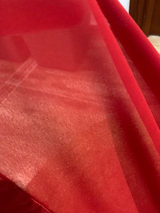 Chal estola rojo satén y gasa