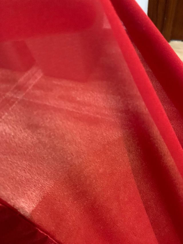 Chal estola rojo satén y gasa