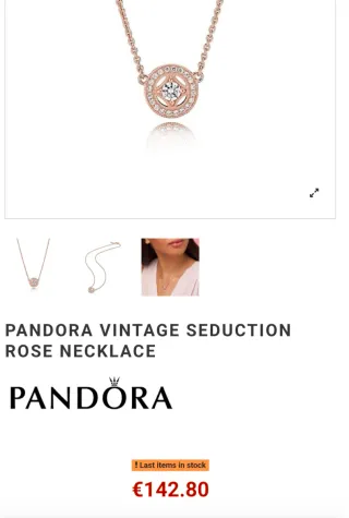 Colgante Pandora Baño Oro Rosa Circonitas