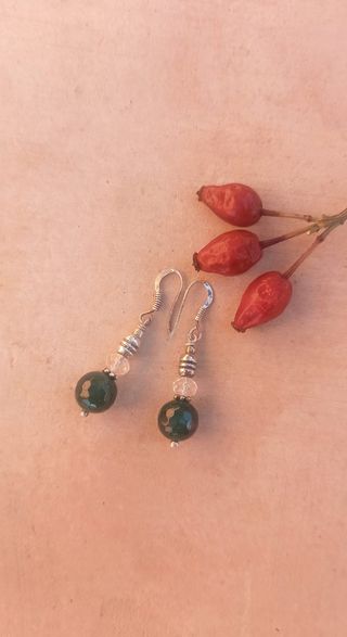 Pendientes ónix verde