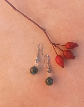 Pendientes ónix verde