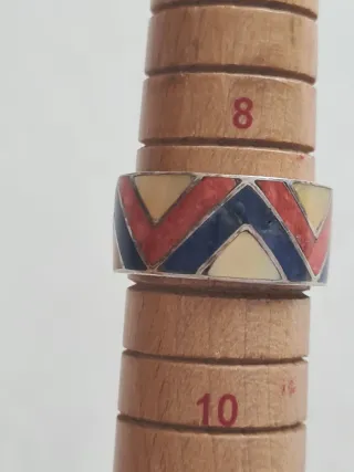 Anillo Plata 950 Piedras Multicolor