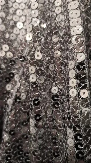 Bomber CHERRY COUTURE, lentejuelas plata, unisex