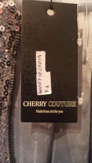 Bomber CHERRY COUTURE, lentejuelas plata, unisex