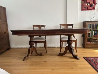 Mesa comedor extensible nogal macizo