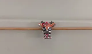 Charm Reno Navideño Rojo y Plateado