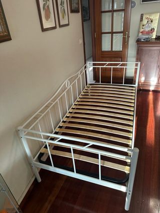 Cama individual blanca Ikea Ramsta