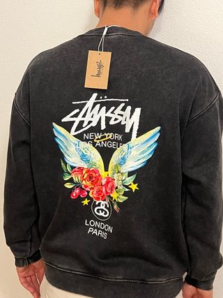 Sudadera Stussy Negra con Diseño