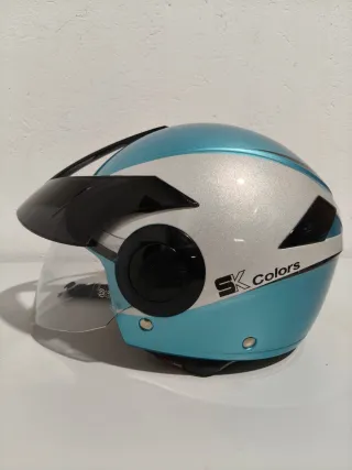 Casco Moto Shark SK Azul Talla M Visera Extraíble