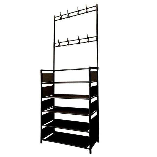 Recibidor Perchero Entrada 5 Baldas Negro NUEVO