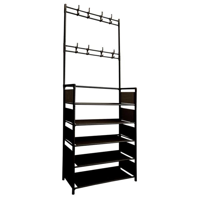 Recibidor Perchero Entrada 5 Baldas Negro NUEVO