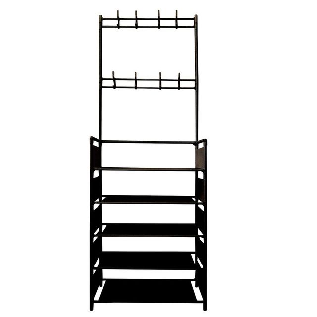 Recibidor Perchero Entrada 5 Baldas Negro NUEVO