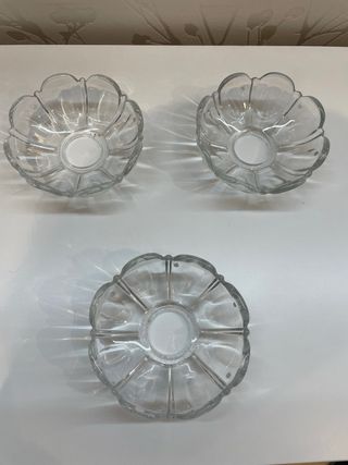 3 Bobeches de Cristal para Lámpara