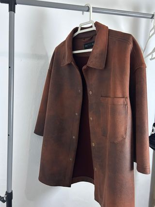 Camiseta Zara Botones Marrón