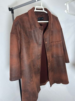 Camiseta Zara Botones Marrón