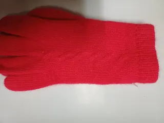 Guantes de lana angora rojos para mujer