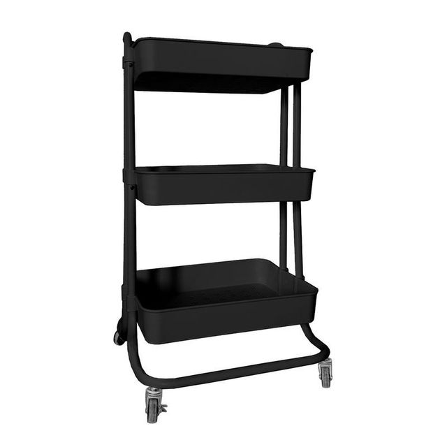 Carrito De Almacenamiento Metálico Negro NUEVO