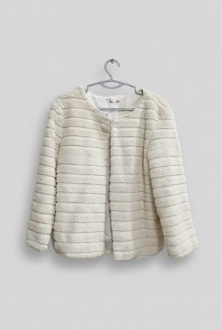 Giacca donna eco pelliccia beige