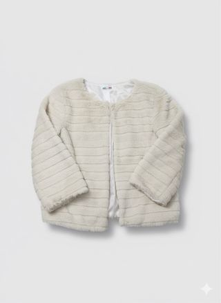 Giacca donna eco pelliccia beige