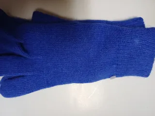 Guantes lana angora señora azul