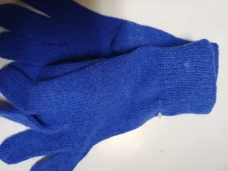 Guantes lana angora señora azul