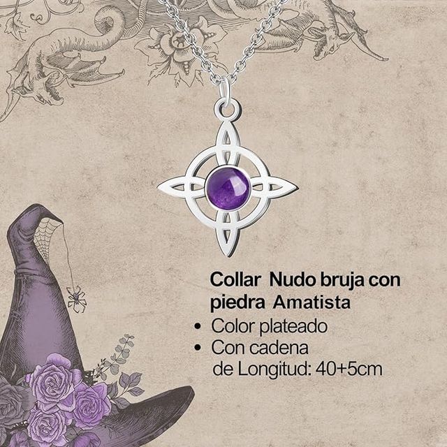 Collar Nudo de Bruja | Amatista Energía y Calma