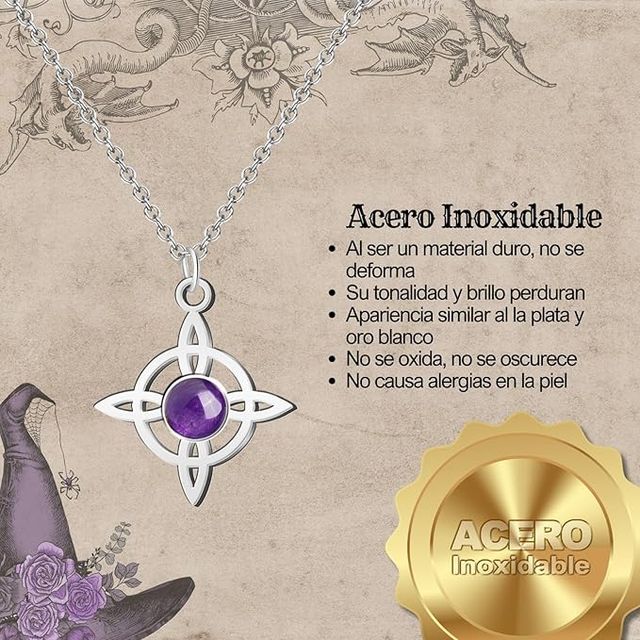 Collar Nudo de Bruja | Amatista Energía y Calma