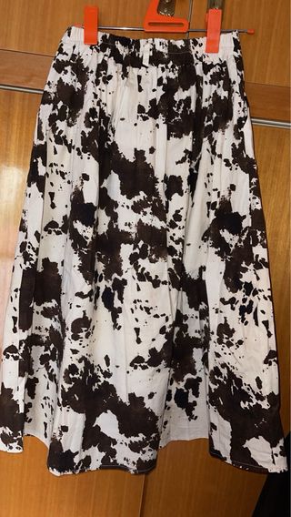 Falda midi estampado vaca