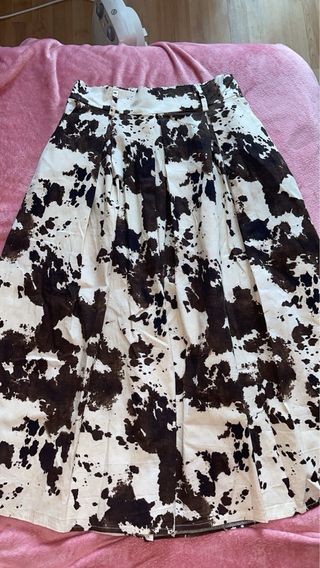 Falda midi estampado vaca