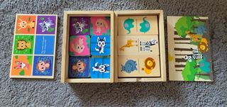 Pack Memory y Dominó Madera Animales