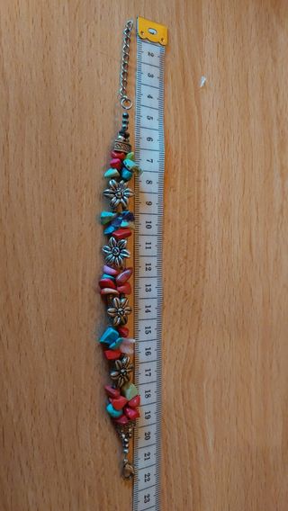 Pulsera piedras colores y plata