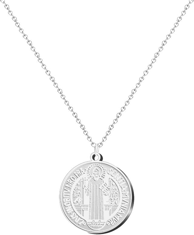 Colgante San Benito Acero | Protección y Fe