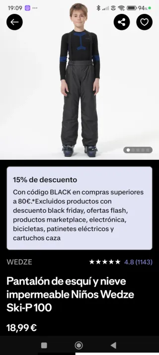 Pantalón de nieve con tirantes