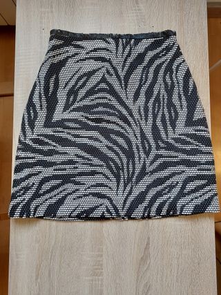Minifalda cebra blanco y negro