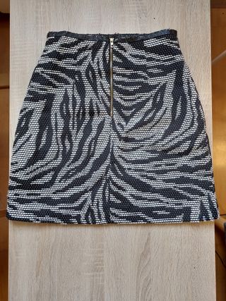 Minifalda cebra blanco y negro