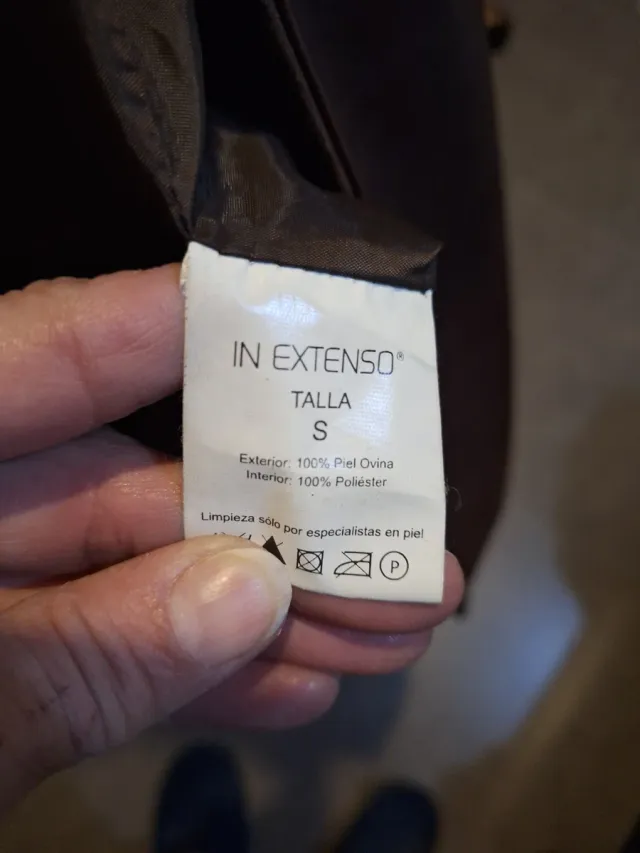 Chaqueta gabardina cuero mujer marrón