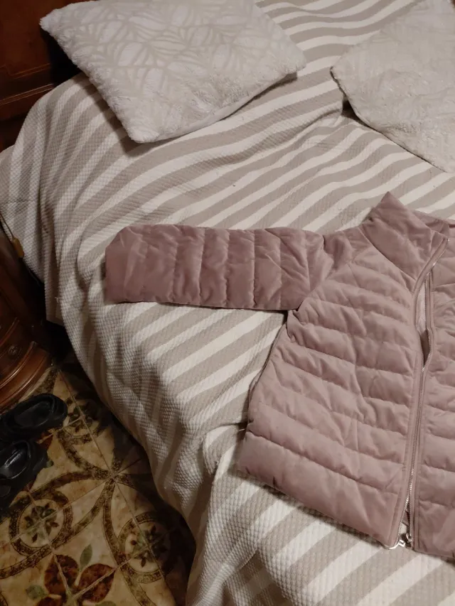 Chaqueta acolchada rosa mujer