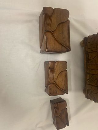 Set di 3 mini bauli in legno di sandalo