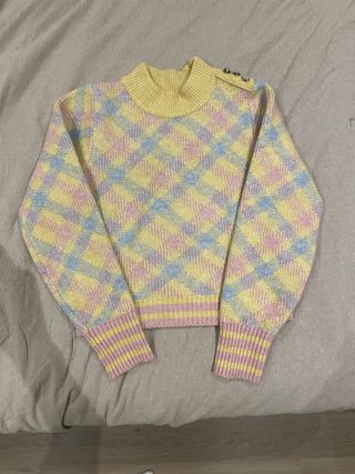 Jersey Zara cuadros multicolor talla S